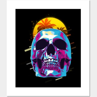 Skull retro80s Posters and Art